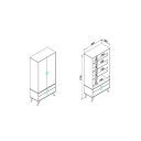 Ver imagem 2 de Cristaleira 2 Portas de Vidro 2 Gavetas Off White