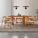 Ver imagem 2 de Mesa de Jantar Soláris 220cm Madeira Tampo Laminado Orgânico Linho Off/imbuia Nat.