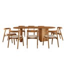 Ver imagem 1 de Mesa de Jantar Soláris 220cm Madeira Tampo Laminado Orgânico Linho Off/imbuia Nat.