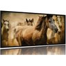 Quadro Decorativo Sala Quarto Cavalos 130x60 Moldura Preta 2x2 - 1