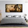 Quadro Decorativo Sala Quarto Cavalos 130x60 Moldura Preta 2x2 - 5