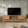 Rack para Tv em Madeira e Rattan Natural - 4