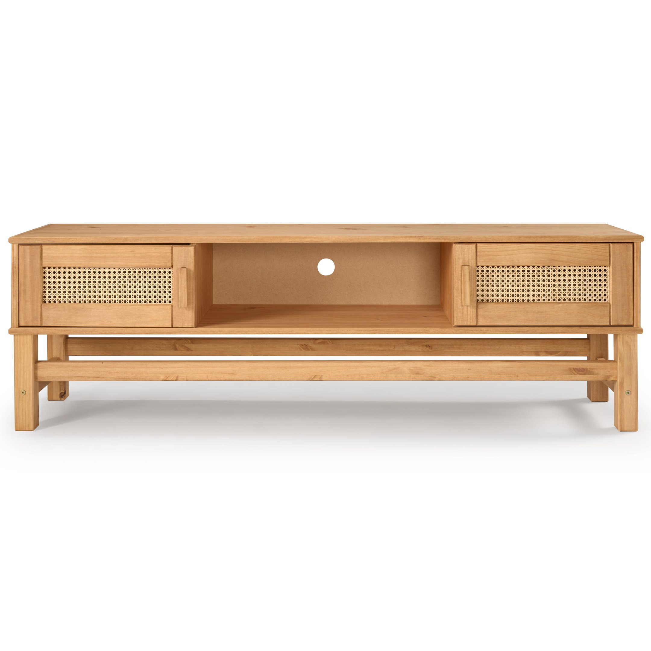 Rack para Tv em Madeira e Rattan Natural