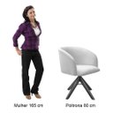 Ver imagem 4 de Poltrona Atenas Base Giratória De Madeira Sala, Quarto, Recepção, Consultório - Veludo Verde Musgo