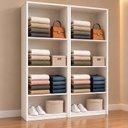 Ver imagem 1 de Armário Closet Modulado Prateleiras Luna Branco - 2 Peças