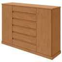 Ver imagem 1 de Cômoda Sapateira Vedra 7 Gavetas MDP Puxador Metal Amêndoa Móveis Lopas