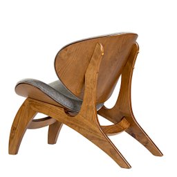 Poltrona Estofada Decorativa Pérola 76 x 72 Cm Madeira Maciça Imbuia Linho Cinza L55 - 2