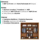 Ver imagem 4 de Guarda Roupa Casal 2 Portas de Correr 4 Gavetas Trian 220 cm Cinamomo Areia Zanz