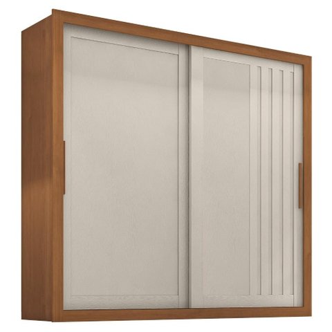 Guarda Roupa Casal 2 Portas de Correr 4 Gavetas Trian 220 cm Cinamomo Areia Zanz