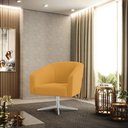 Ver imagem 2 de Poltrona Decorativa Base Giratória Cromada Stella Bouclê D03 - D'Rossi