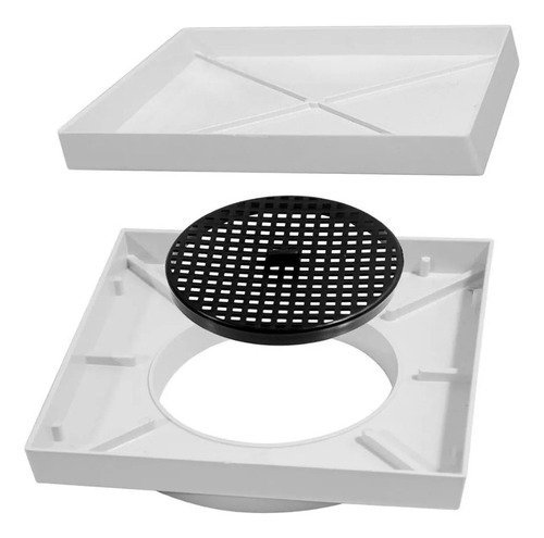 Ralo 15x15 Oculto Seca Piso/ Porcelanato Inteligente Cor Branco Technox - 1