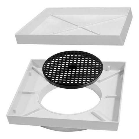 Ralo 15x15 Oculto Seca Piso/ Porcelanato Inteligente Cor Branco Technox