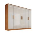 Ver imagem 1 de Guarda Roupa Casal Nina 100% Mdf 6 Portas 4 Gavetas Puxador em Madeira - Bianchi Móveis