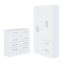Ver imagem 1 de Quarto Infantil com Cômoda 8 Gavetas e Guarda-Roupa 4 Portas e 2 Gavetas Ninho Branco
