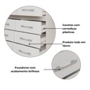 Ver imagem 5 de Quarto Infantil com Cômoda 8 Gavetas e Guarda-Roupa 4 Portas e 2 Gavetas Ninho Branco