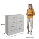 Ver imagem 3 de Quarto Infantil com Cômoda 8 Gavetas e Guarda-Roupa 4 Portas e 2 Gavetas Ninho Branco