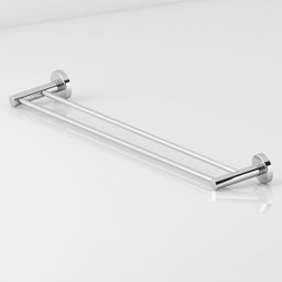 Porta Toalha Duplo de Banheiro 75cm Grego Metal Acessório Suporte Redondo Alto Brilho Athenas - 2
