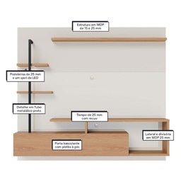 Home Maragogi com P/ Tvs de até 55 "colibri Off White/freijó - 2