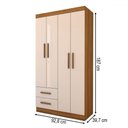 Ver imagem 4 de Guarda-roupa Infantil Linho 4 Portas 2 Gavetas Freijó Trend/off White Tx - Panorama Móveis