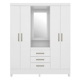 Guarda-Roupa Capelinha Com Espelho 4 Portas E 3 Gavetas Persia - 3 Guarda-Roupa Capelinha Com Espelho 4 Portas E 3 Gavetas Persia - 3