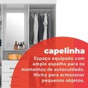 Ver imagem 7 de Guarda Roupa Casal com Espelho e Capelinha 4 Portas 3 Gavetas Pérsia Branco
