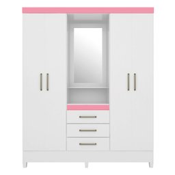 Guarda-Roupa Capelinha Com Espelho 4 Portas E 3 Gavetas Persia - 13 Guarda-Roupa Capelinha Com Espelho 4 Portas E 3 Gavetas Persia - 13