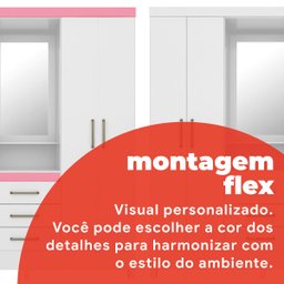 Guarda-Roupa Capelinha Com Espelho 4 Portas E 3 Gavetas Persia - 17 Guarda-Roupa Capelinha Com Espelho 4 Portas E 3 Gavetas Persia - 17