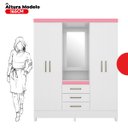 Ver imagem 6 de Guarda-Roupa Capelinha Com Espelho 4 Portas E 3 Gavetas Persia