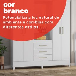 Guarda-Roupa Capelinha Com Espelho 4 Portas E 3 Gavetas Persia - 11 Guarda-Roupa Capelinha Com Espelho 4 Portas E 3 Gavetas Persia - 11