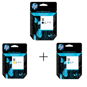 Cabeça de Impressão Hp 11 Kit C4810a / C4811a / C4813a - Preto Azul e Amarelo - 3 Cores
