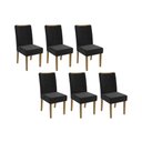 Ver imagem 1 de Cadeira de Cozinha 2cad129fr Kit 6 Un Freijo/suede Preto A038 - Kappesberg