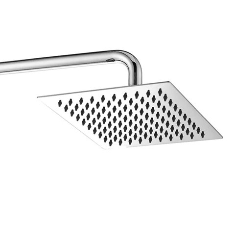 Chuveiro Ducha Inox Slim Cromado 20x20 Suporte Redondo Banheiro Piscina Area Externa Leva pra Casa B