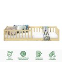 Ver imagem 4 de Cama Infantil Solteiro Chão com Grades Montessoriana Gustavo Natural Idimex