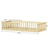 Cama Infantil Solteiro Chão com Grades Montessoriana Gustavo Natural Idimex - 5