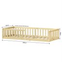 Ver imagem 5 de Cama Infantil Solteiro Chão com Grades Montessoriana Gustavo Natural Idimex