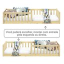 Ver imagem 3 de Cama Infantil Solteiro Chão com Grades Montessoriana Gustavo Natural Idimex