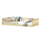 Ver imagem 6 de Cama Infantil Solteiro Chão com Grades Montessoriana Gustavo Natural Idimex