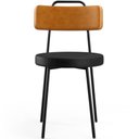 Ver imagem 6 de Kit 02 Cadeiras Decorativas Estofada Para Sala Jantar Barcelona L02 Couríssimo Whisky Preto - Lyam L