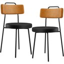 Ver imagem 1 de Kit 02 Cadeiras Decorativas Estofada Para Sala Jantar Barcelona L02 Couríssimo Whisky Preto - Lyam L