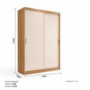 Ver imagem 3 de Guarda-Roupa Solteiro 2 Portas Deslizantes Flex 2 Gavetas Internas Lucca Marrom/Cinamomo/Off White/Avelã