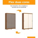 Ver imagem 6 de Guarda-Roupa Solteiro 2 Portas Deslizantes Flex 2 Gavetas Internas Lucca Marrom/Cinamomo/Off White/Avelã