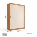 Ver imagem 4 de Guarda-Roupa Solteiro 2 Portas Deslizantes Flex 2 Gavetas Internas Lucca Cinamomo/Off White/Avelã