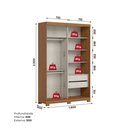 Ver imagem 4 de Guarda-Roupa Solteiro 2 Portas Deslizantes Flex 2 Gavetas Internas Lucca Marrom/Cinamomo/Off White/Avelã