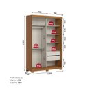Ver imagem 5 de Guarda-Roupa Solteiro 2 Portas Deslizantes Flex 2 Gavetas Internas Lucca Cinamomo/Off White/Avelã