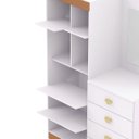 Ver imagem 6 de Cômoda Guarda-roupa com 4 Gavetas e 5 Prateleiras Cristine Branco/camarim