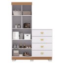 Ver imagem 2 de Cômoda Guarda-roupa com 4 Gavetas e 5 Prateleiras Cristine Branco/camarim