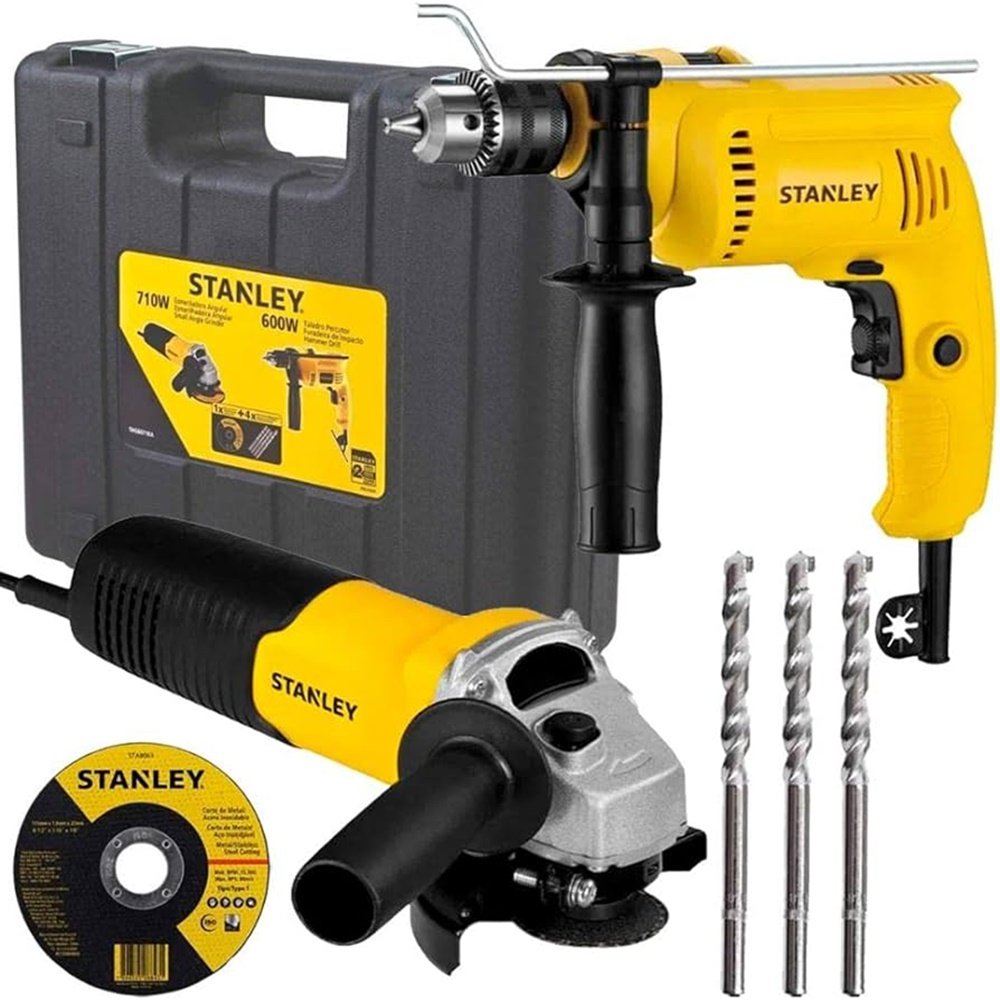 Furadeira com Impacto 600w Stanley Esmerilhadeira 750w 127v - 3