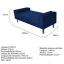 Ver imagem 5 de Recamier Baú Félix Solteiro 160 cm Suede - Doce Sonho Móveis ML/R1/FELIX/160/B/S Azul Marinho