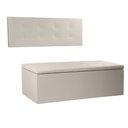 Ver imagem 1 de Kit Painel e Calçadeira Baú Queen 1,60m Berlim Corano Bege - Pallazio