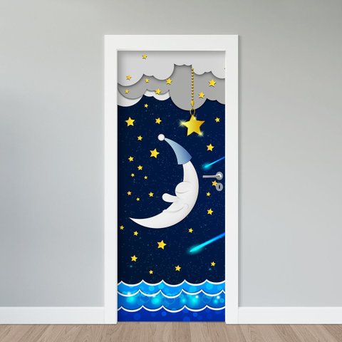 Adesivo de Porta - Noite 3d 3